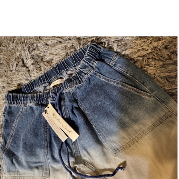 Mustard Seed Ombre Cropped Drawstring Jean in M - Picture 4 of 8